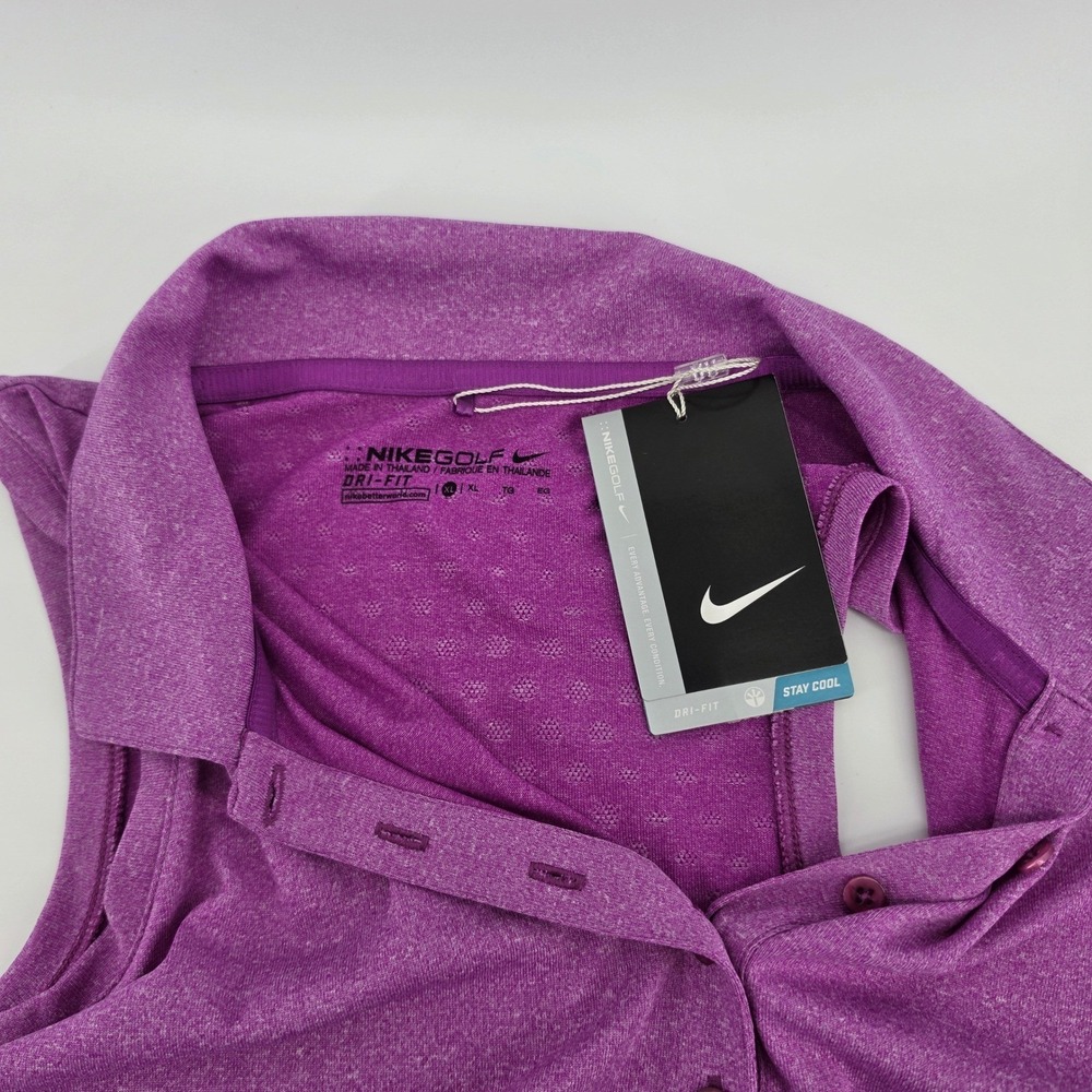 Nike Golf Womens Dri-FIT Sleeveless Polo Shirt Purple Heather XL New With Tags - Picture 5 of 7